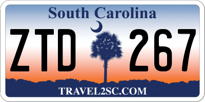 SC license plate ZTD267