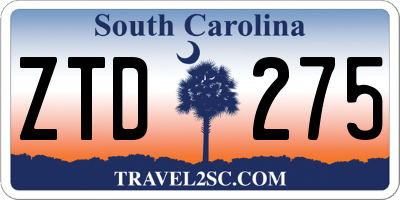 SC license plate ZTD275
