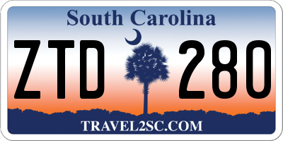 SC license plate ZTD280
