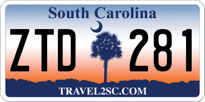 SC license plate ZTD281