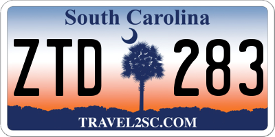 SC license plate ZTD283