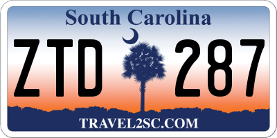 SC license plate ZTD287