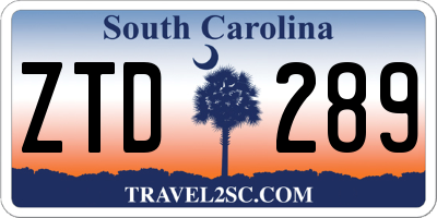 SC license plate ZTD289
