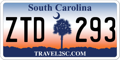 SC license plate ZTD293