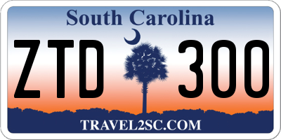 SC license plate ZTD300
