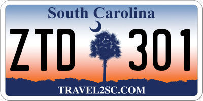 SC license plate ZTD301