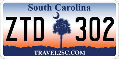 SC license plate ZTD302