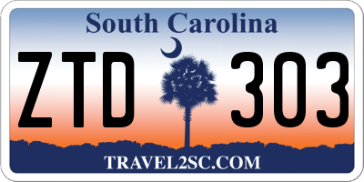 SC license plate ZTD303