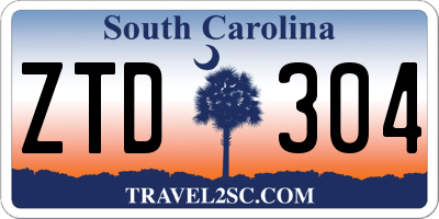 SC license plate ZTD304