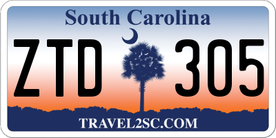 SC license plate ZTD305