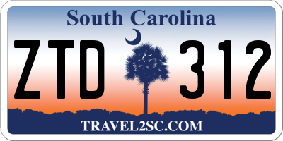 SC license plate ZTD312