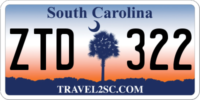 SC license plate ZTD322
