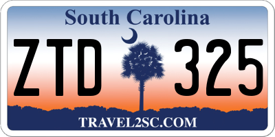 SC license plate ZTD325