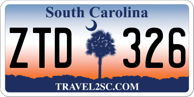 SC license plate ZTD326