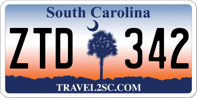 SC license plate ZTD342