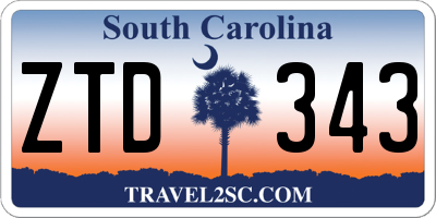 SC license plate ZTD343
