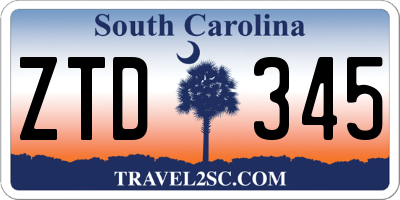 SC license plate ZTD345