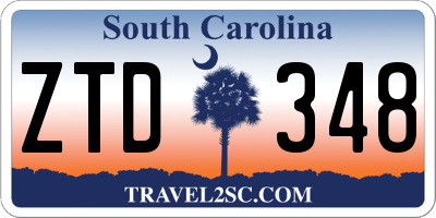 SC license plate ZTD348