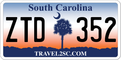 SC license plate ZTD352