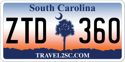 SC license plate ZTD360