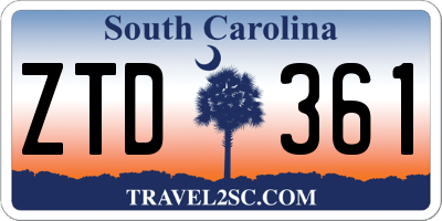 SC license plate ZTD361