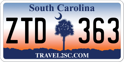 SC license plate ZTD363