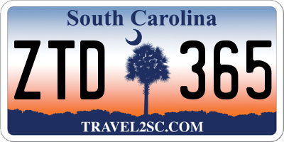 SC license plate ZTD365