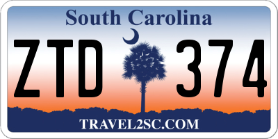 SC license plate ZTD374