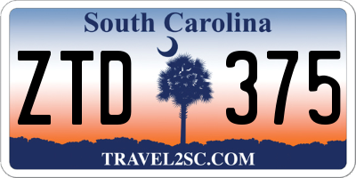 SC license plate ZTD375