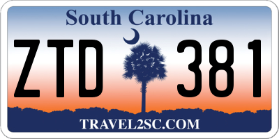 SC license plate ZTD381
