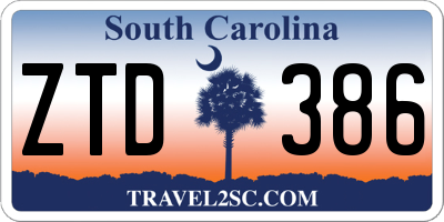 SC license plate ZTD386