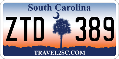 SC license plate ZTD389