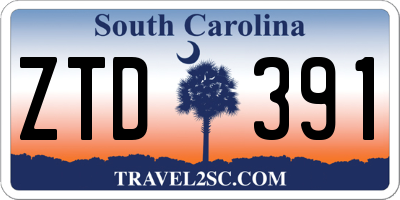 SC license plate ZTD391