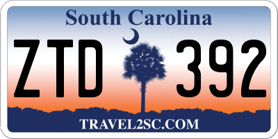 SC license plate ZTD392