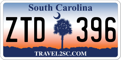 SC license plate ZTD396