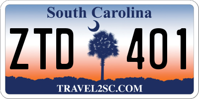 SC license plate ZTD401