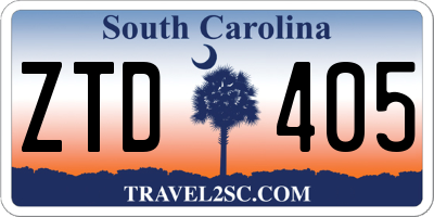 SC license plate ZTD405