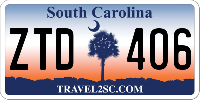 SC license plate ZTD406