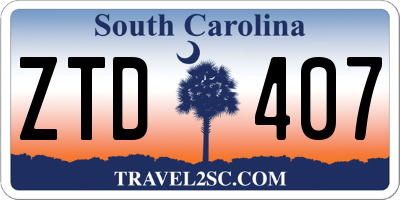 SC license plate ZTD407