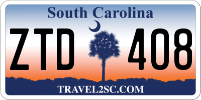 SC license plate ZTD408