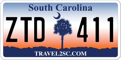 SC license plate ZTD411