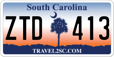 SC license plate ZTD413