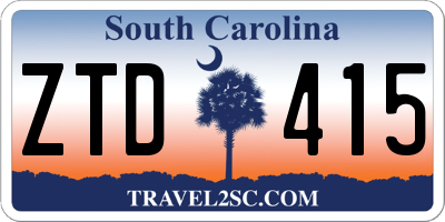SC license plate ZTD415