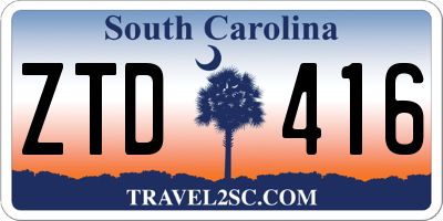 SC license plate ZTD416