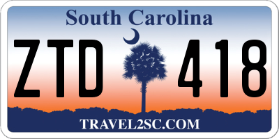 SC license plate ZTD418
