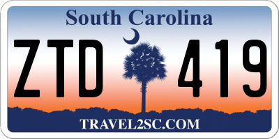 SC license plate ZTD419
