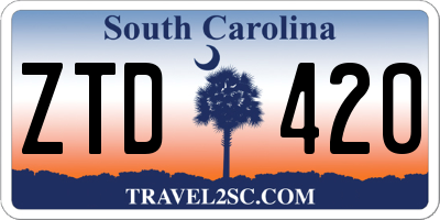 SC license plate ZTD420