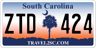 SC license plate ZTD424