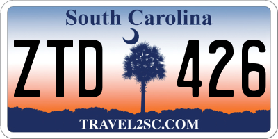 SC license plate ZTD426