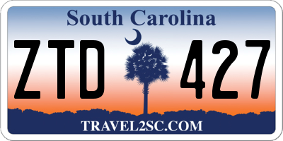 SC license plate ZTD427
